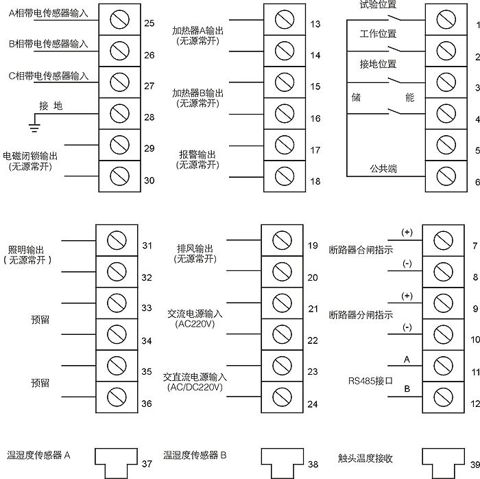 開關(guān)柜智能操控裝置的接線圖