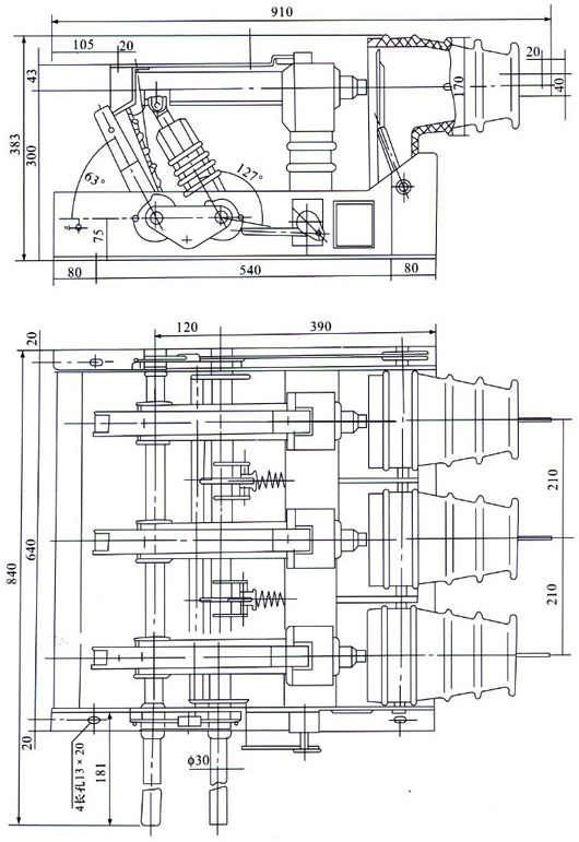 FN12-12R/630負荷開關外形尺寸