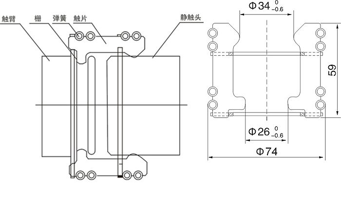 GC5-1000A捆綁式觸頭的安裝示意圖