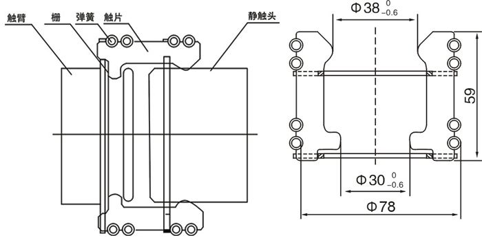 GC5-1250A捆綁式觸頭的安裝示意圖