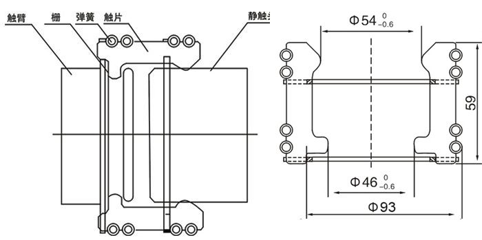 GC5-1600A捆綁式觸頭的安裝示意圖