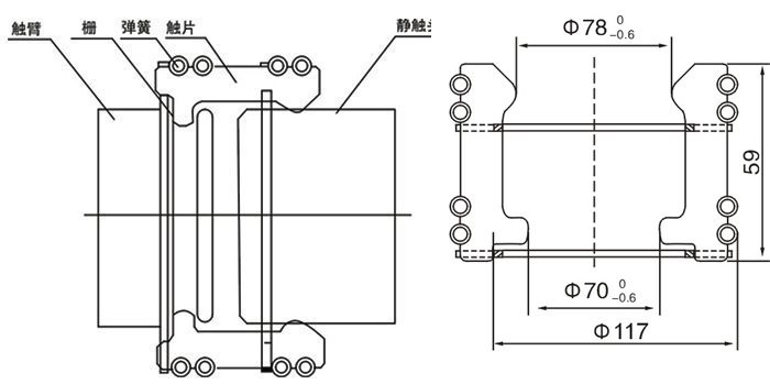 GC5-2000A捆綁式觸頭的安裝示意圖