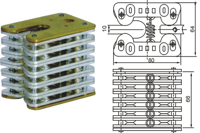 GC8-1250A拉簧式扁觸頭的外形尺寸圖