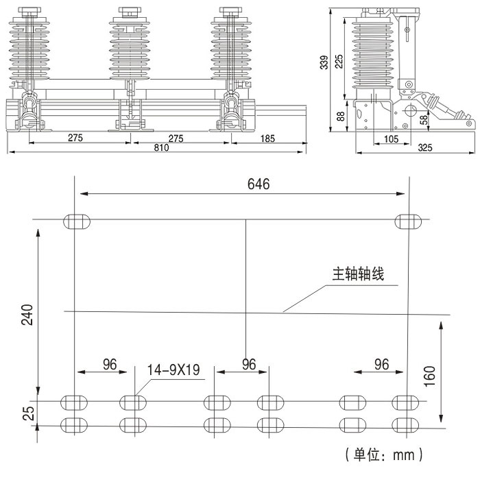 JN15-24KV戶(hù)內(nèi)高壓接地開(kāi)關(guān)的結(jié)構(gòu)圖紙