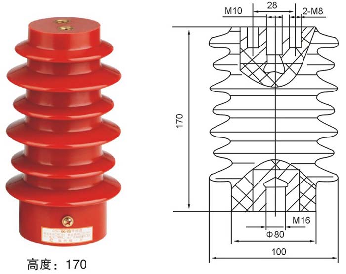 CG5-12KV戶內(nèi)高壓帶電顯示裝置傳感器的外形尺寸圖二
