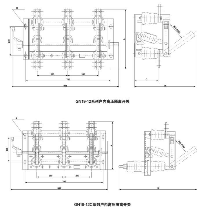 GN19-10/1000A隔離開關名稱及含義